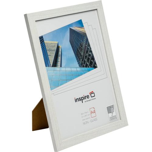 Présentation de Cadre photo plexiglas Blanc Hampton Frames BERA4NG A4 en situation