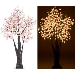 Arbre LED Cerisier 384 fleurs lumineuses blanc chaud en situation