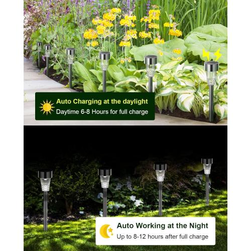 Présentation de Lampe Solaire Extérieure Jardin, 12PCS, LED Etanche IP65 en situation