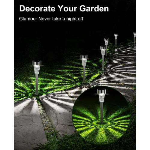 Présentation de Zoom sur Lampe Solaire Extérieure Jardin, 12PCS, LED Etanche IP65