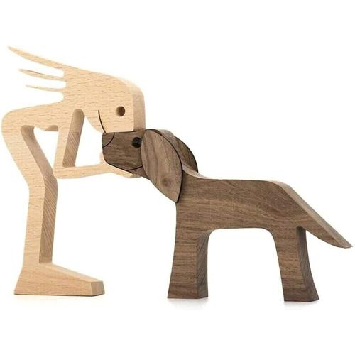 Présentation de Présentation Ornements en Bois Chiens Sculptés, Cadeaux Amateurs Animaux