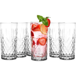 Présentation Verres à Eau Highball Krosno, Lot de 6, Cristallins