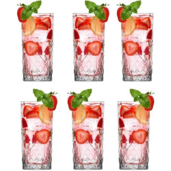 Verres à Eau Highball Krosno, Lot de 6, Cristallins en situation