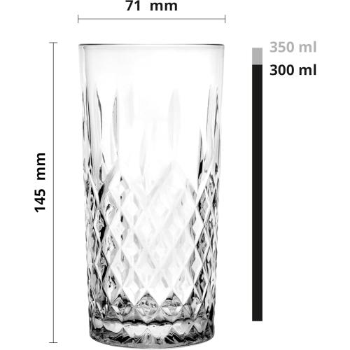 Présentation de Zoom sur Verres à Eau Highball Krosno, Lot de 6, Cristallins