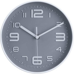 Présentation Horloge Murale Silencieuse Ronde Topkey, Gros Chiffres, Gris