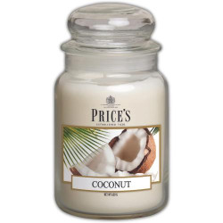 Présentation Bougie en pot noix de coco Price 39 S, parfum doux