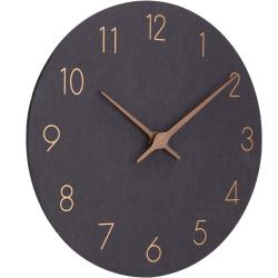 Horloge Murale Design Moderne Silencieuse Bois Noir en situation