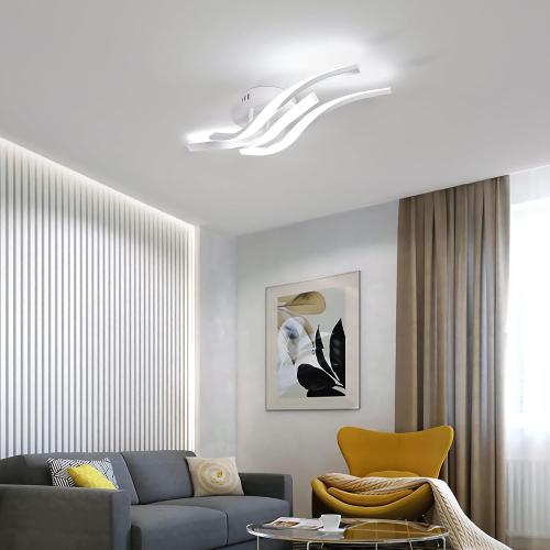 Présentation de Plafonnier LED Comely, Luminaire Moderne 24W, Blanc Froid en situation