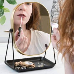 Miroir Cosmétique Double Face Navaris, Effet Grossissant en situation