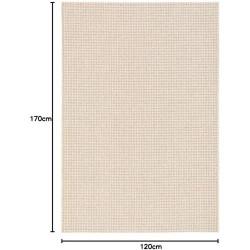 Tapis Pergamon Armure Plate Beige Crème Intérieur Extérieur en situation