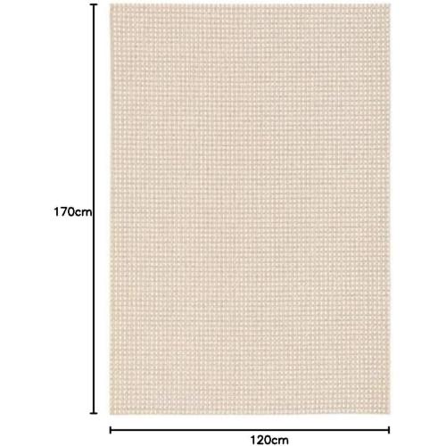 Présentation de Tapis Pergamon Armure Plate Beige Crème Intérieur Extérieur en situation