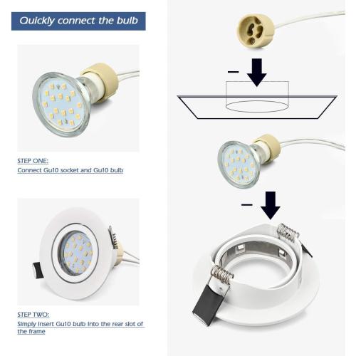 Présentation de Zoom sur Cadre spot orientable LED blanc, lot de 10, GU10