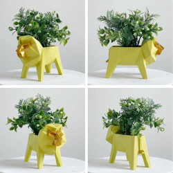 Présentation Statue Lion en Résine pour Plantes Succulentes - Décoration Moderne