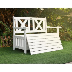 Banc de Jardin Bois Needsetwants, Résistant Intempéries, Rangement en situation