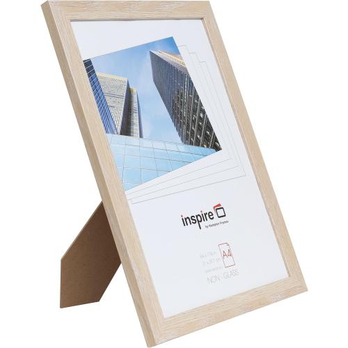 Présentation de Zoom sur Cadre photo A4 Hampton Frames, effet bois naturel, Plexi