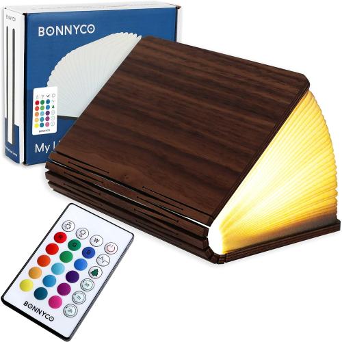 Présentation de Présentation Lampe Livre LED en Bois avec Télécommande pour Décoration Intérieure