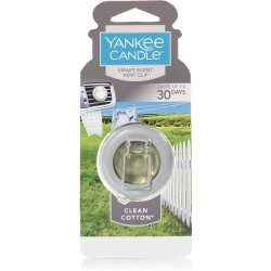 Présentation Bougie parfumée Yankee Candle, Coton Frais, Vent Clip