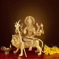 Présentation Artvarko Statue Vaishno Devi, Maa Durga, Sculpture Laiton