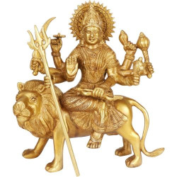 Artvarko Statue Vaishno Devi, Maa Durga, Sculpture Laiton en situation