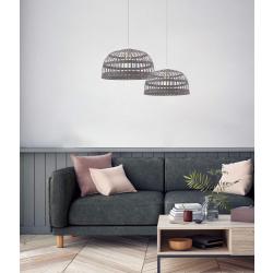 Suspension bambou gris, luminaire Phuket, design moderne en situation