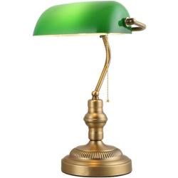 Présentation Lampe de Table Vintage Retro, Verre Vert, Laiton, E27