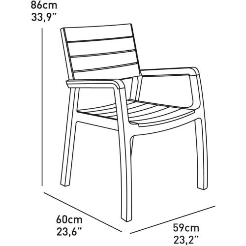 Présentation de Zoom sur Fauteuil Curver Woodlook Blanc, Gris, Design Élégant