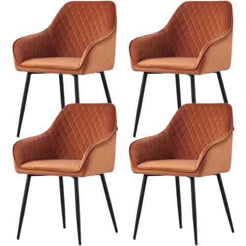 Présentation de Présentation Chaises salle à manger AINPECCA, cuir synthétique, orange