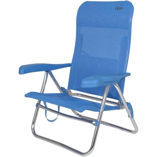 Présentation de Zoom sur Chaise de plage Crespo AL 205, couleur bleue