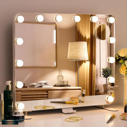 Présentation Miroir Maquillage LED, Miroir Hollywood Lumineux, Coiffeuse