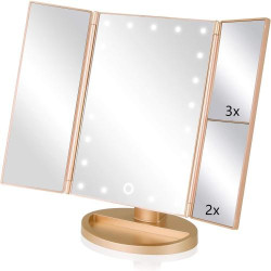 Présentation Miroir maquillage lumineux Infitrans, 21 LED, portable