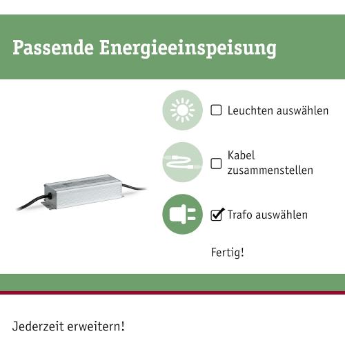 Présentation de Paulmann Bloc d'alimentation extérieur 150W, 50m, IP67 en situation