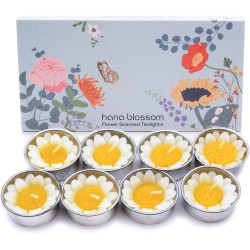 Présentation Bougies parfumées fleurs, coffret cadeau, Hana Blossom